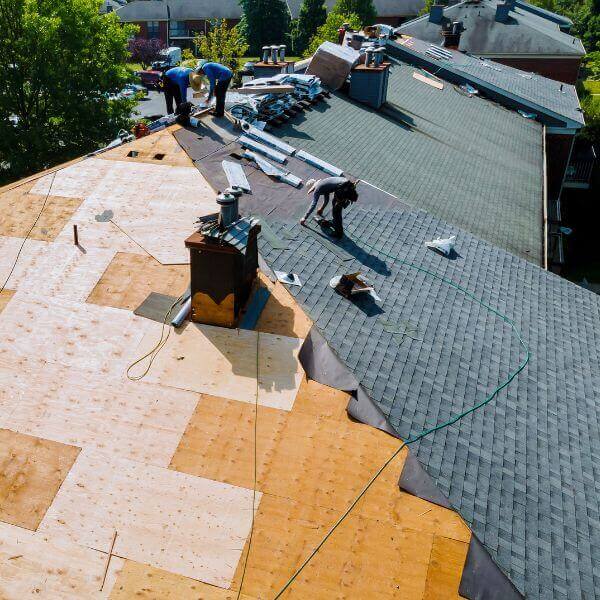 Roofing Guys Central Coast team mid-way through a full roof repair and re-sheeting project in Central Coast, replacing damaged structure and laying new shingles for long-term protection. Roofing Guys Central Coast team mid-way through a full roof repair and re-sheeting project in Central Coast, replacing damaged structure and laying new shingles for long-term protection.